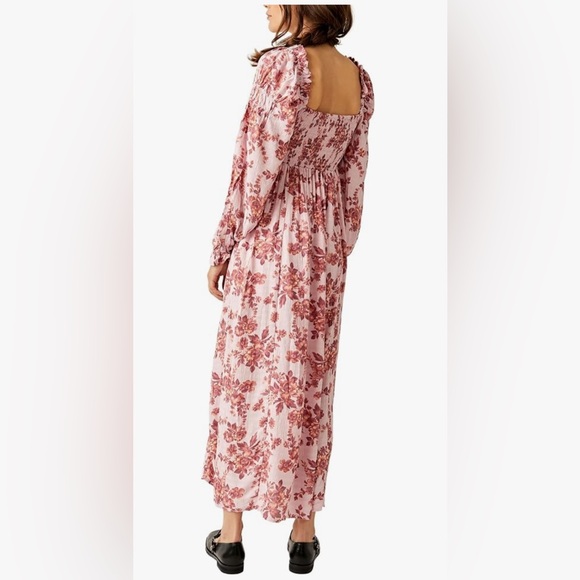 Floral Pink Maxi Dress with Slit - Picture 2 of 5